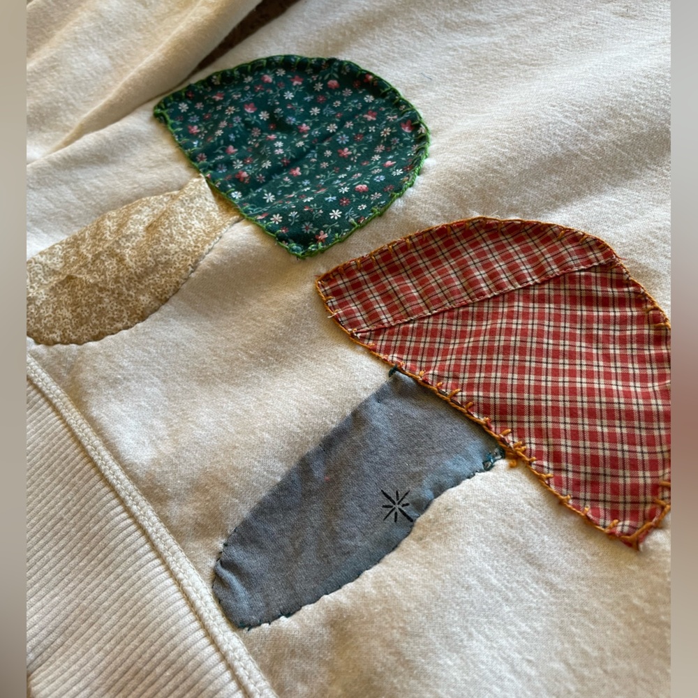 upcycled Eddie Bauer Mushroom patchwork hoodie - Picture 11 of 16